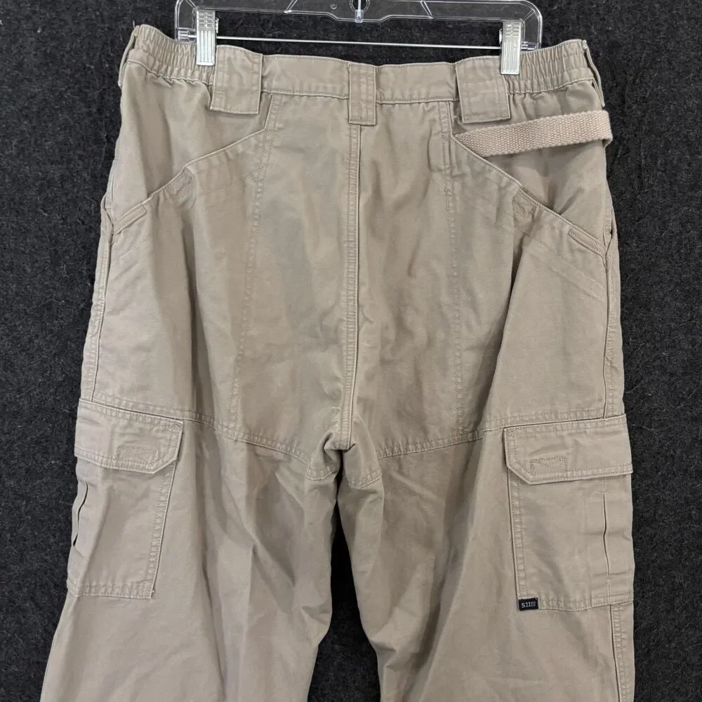5.11 Tactical Cargo Pants Men's 36x32 Khaki Canvas Utility Relaxed 74251-055